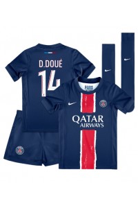 Paris Saint-Germain Desire Doue #14 Babytruitje Thuis tenue Kind 2024-25 Korte Mouw (+ Korte broeken)